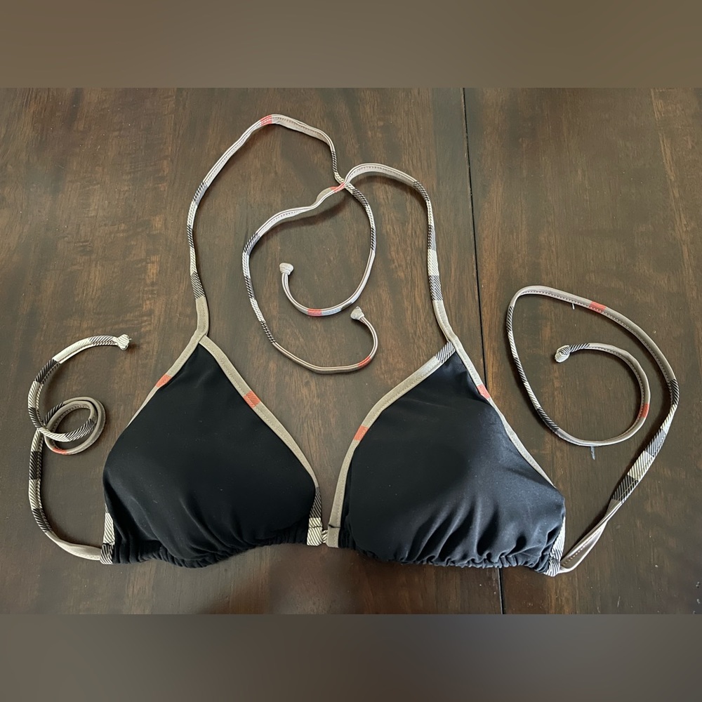 Burberry Brit Check Trim Triangle Bikini Top